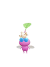An animation of a Winged Pikmin with a Popcorn Snack from Pikmin Bloom.
