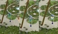 The three stages of Pikmin in Pikmin.