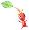 Lifelog artwork of a Red Roadside Decor Pikmin with Coin (Rare) decor from Pikmin Bloom.