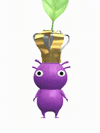 An animation of a Purple Pikmin with a Chef Hat from Pikmin Bloom.