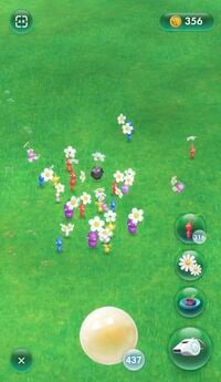 A screenshot of the squad in the garden screen.