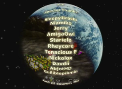 The credits of the Pikmin 2 hack Pikmin² (Alternatively'Pikmin 1^2 or Pikmin Squared), with the Pikipedia editor Gulliblepikmin being listed as a part of the "Special Thanks" section.