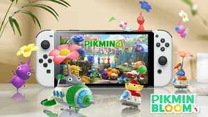 Promotional image for the 2023 Pikmin 4 Spaceship Event in Pikmin Bloom.