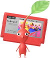 A Red Special Decor Pikmin with Game Pak decor from Pikmin Bloom.