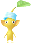A yellow Decor Pikmin with the Mini-mart costume.