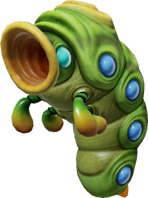 Render of an Armored Cannon Larva from the Pikmin Garden website.