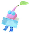 Lifelog artwork of a Winged Special Decor Pikmin with Reverse Valentine’s Day Sticker decor from Pikmin Bloom.