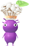 A Purple Supermarket Decor Pikmin with Mushroom decor from Pikmin Bloom.