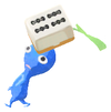 Lifelog artwork of a Blue Special Decor Pikmin with Mahjong Tile decor from Pikmin Bloom.