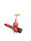 An animation of a Red Pikmin with Makeup from Pikmin Bloom