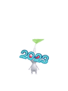 An animation of a White Pikmin with 2023 Glasses from Pikmin Bloom