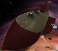 A planet shaped like the Hocotate ship in Super Mario Galaxy.