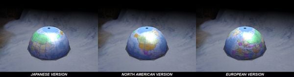 The treasure discovery cutscene for the Spherical Atlas in all three regions of the game. Each region makes the treasure face a different way.