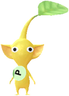A Yellow Roadside Decor Pikmin with Sticker decor from Pikmin Bloom.