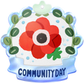 Windflower Community Day badge from Pikmin Bloom.