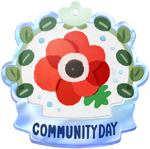 Windflower Community Day badge from Pikmin Bloom.