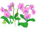 Texture for red moth orchid flowers on the map in Pikmin Bloom.
