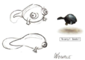 Drawings of the Wolpole from the Pikmin Official Player's Guide.