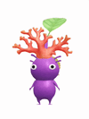 An animation of a Purple Pikmin with a Coral from Pikmin Bloom.