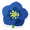 Lifelog artwork of a blue helleborus from Pikmin Bloom.