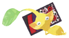 Lifelog artwork of a Yellow Special Decor Pikmin with Hanafuda Card (Volume 1) decor from Pikmin Bloom.