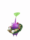 An animation of a Purple Pikmin with a 2025 Ornament from Pikmin Bloom.