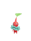 An animation of a Red Pikmin with a Hair Tie from Pikmin Bloom