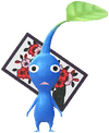 A Blue Special Decor Pikmin with Flower Card (Volume 1) decor from Pikmin Bloom.
