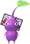 A Purple Special Decor Pikmin with Hanafuda Card (Volume 1) decor from Pikmin Bloom.
