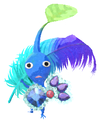 Lifelog artwork of a Blue Special Decor Pikmin with Rio Carnival decor from Pikmin Bloom.