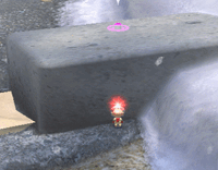 The walls next to the 35 Pikmin bag in the Valley of Repose wobble. This footage is sped up around 7 times.