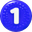 An unofficial edit of an official peice of artwork (File:P4_Red_Pellet_Icon.png), depicting a blue 1 Pellet.