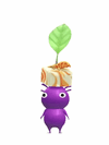 An animation of a Purple Pikmin with a 2026 Chocolate from Pikmin Bloom.