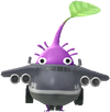 A Purple Airport Decor Pikmin with Toy Airplane decor from Pikmin Bloom.