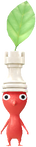 A Red Special Decor Pikmin with Chess Piece decor from Pikmin Bloom.
