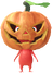 A special event Red Decor Pikmin wearing a Jack-o'lantern.