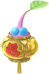An event Winged Decor Pikmin wearing a golden Lunar New Year ornament.