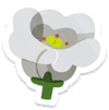 Lifelog artwork of a white prairie gentian from Pikmin Bloom.
