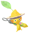 Lifelog artwork of a Yellow Special Decor Pikmin with Color Powder decor from Pikmin Bloom.