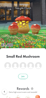 The screen that appears when a mushroom battle is selected.