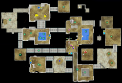 The gamepad overview map for the defeat the enemies version of Clockwork Chasm.