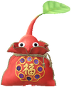 A Red Special Decor Pikmin with Lunar New Year Ornament: Red decor from Pikmin Bloom.