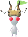 A white Decor Pikmin in Forest (Stag Beetle) decor.