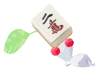 Lifelog artwork of a White Special Decor Pikmin with Mahjong Tile decor from Pikmin Bloom.