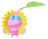 Lifelog artwork of a Winged Zoo Decor Pikmin with Dandelion decor from Pikmin Bloom.