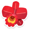 Lifelog artwork of a red cattleya from Pikmin Bloom.