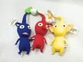 Front view of the Pikmin plushes.