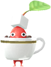 A Red Café Decor Pikmin with Coffee Cup decor from Pikmin Bloom.