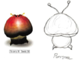 A Drawing of the Puffstool from the Pikmin Official Player's Guide.