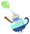 Lifelog artwork of a Blue Café Decor Pikmin with Coffee Cup (Rare) decor from Pikmin Bloom.